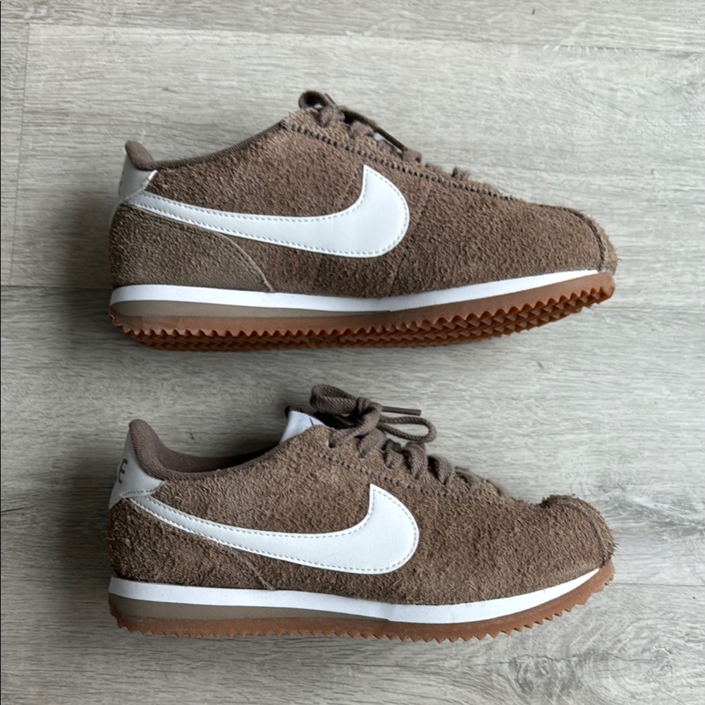 Nike Brown and White Sneakers Classic Cortez Style